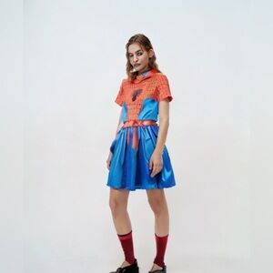 Girls' Marvel Spider-Man Halloween Cosplay Dress Up Costume Dress - Red/Blue XXL